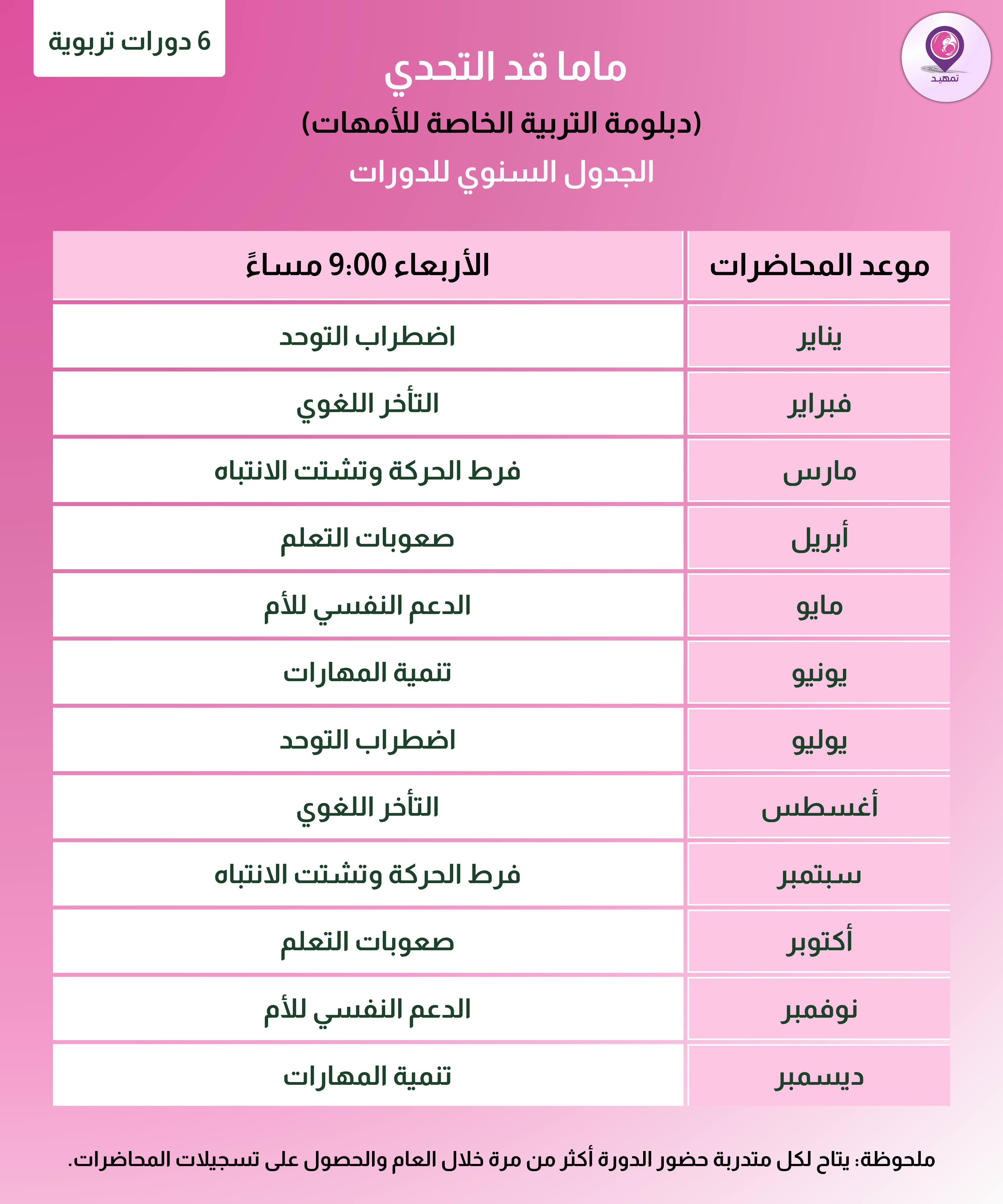 الجدول الدراسي